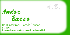 andor bacso business card